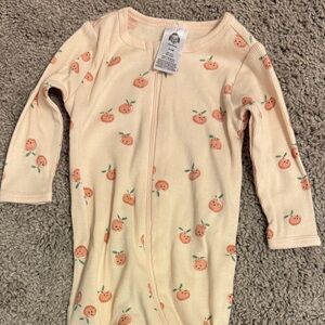 Peach Print Kids One Piece